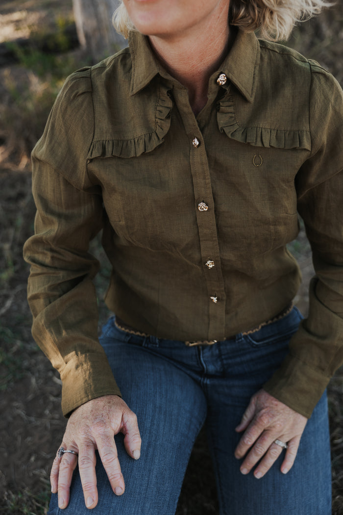 Sylvia - Olive Green - Semi Fitted