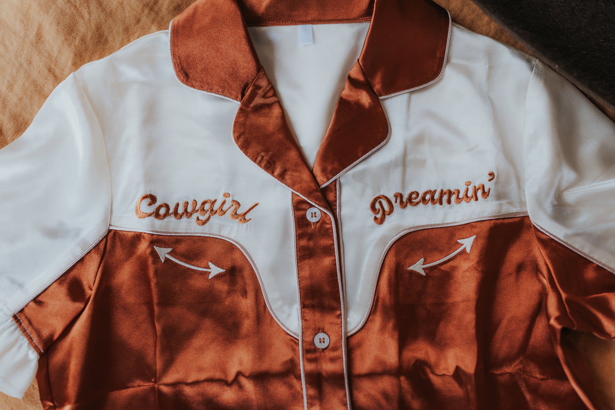 Cowgirl Dreamin’ Womens Pyjamas- Rust